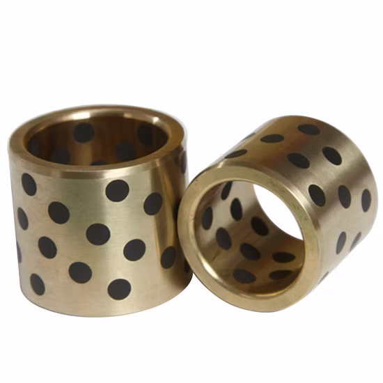 Autolubricante de bronce Cuzn25al5 de fundición centrífuga, buje llano con casquillo de rodamiento por encargo de grafito