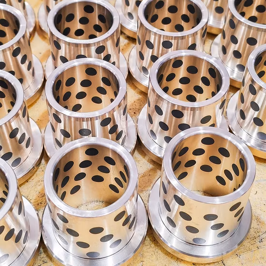 SAE841 Latón sinterizado impregnado de aceite Acero inoxidable Acero al carbono Acero de aleación Bronce Grafito Cojinete Brida Manga Buje espaciador